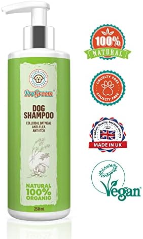 Oatmeal Dog Shampoo Natural and Organic - Shampoo (Flea) Treatment and Itchy Skin Relief Formula - Grooming Puppy Sensitive Shampoo and Conditioner for Smelly Dogs