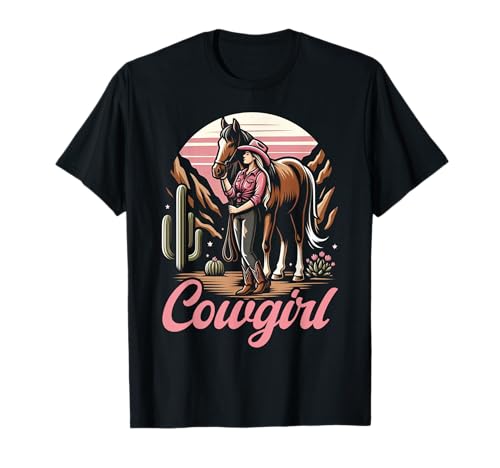 Cowgirl Cheval Western Vache Fille Bottes Rodéo Country Girl T-Shirt