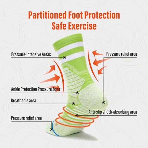 Image of TFO outdoor socks, comfortable and breathable sports socks, wear-resistant running socks and hiking socks 2202215, women's fluorescent green
