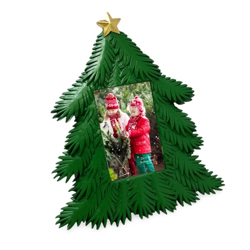 Isaac Jacobs 2x3 Christmas Tree Picture Frame (Rectangular Photo Window)