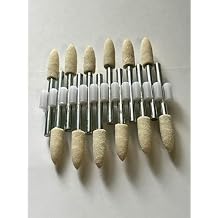 TechDiamondTools Kit of Wool Bobs for Rotary Tools, Mandrel Mounted, 12 Pieces 5 mm Size for Machine polishing, Grinding and Cleaning