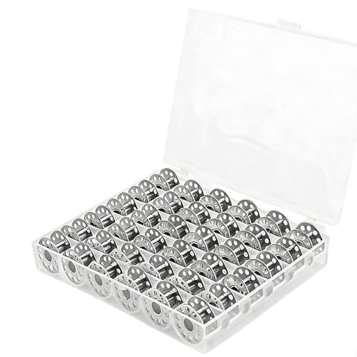 Ruvan 36 Pcs Canette Machine A Coudre Metallique, Canette Vide Couture, Canette Métallique, Bobine Machine A Coudre Metal, Boite A Canette Machine A Coudre Avec Boîte De Rangement Transparente