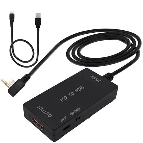 CybNemo PSP 2000/3000 a HDMI Adaptador Convertidor PSP2000/3000 Consola de mano Soporte 720p/1080p para HDTV, pantalla, proyector 3M