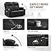 FURNIMAT Loveseat Recliner Sofa, 2 Seater Reclining Loveseat Sofa, PU Leather Recliner Loveseat Couch, Modern Recliner Chair for Living Room, with Cup Holder and 2 Cell Phone Holder, USB Ports, Black