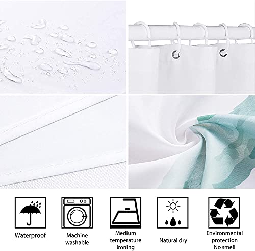 Spring Floral Shower Curtain,Farmhouse Country Themed Bath Decor,Rustic Vintage Turquoise Cars Rustic Floral On Wood Bathroom Accessory Set,Cute Butterflies Waterproof Fabric Curtains With 12 Hooks #TOP5