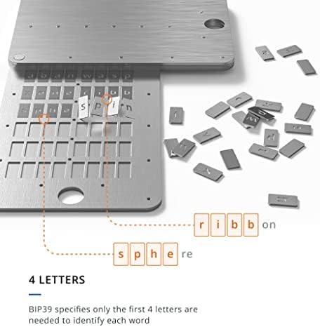 KEYSTONE Crypto Seed Storage, Cryptosteel Capsule Metal Wallet, Cold Storage Backup, 24 Words Bitcoin Key Phrase Storage, Steel Plate, Compatible with Ledger, Trezor, KeepKey (Keystone Tablet Plus)