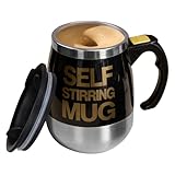 Generisch Automatic Mixing Cup - Stainless Steel Motorized Drink Tumbler, Hands Free Liquid Swirl...