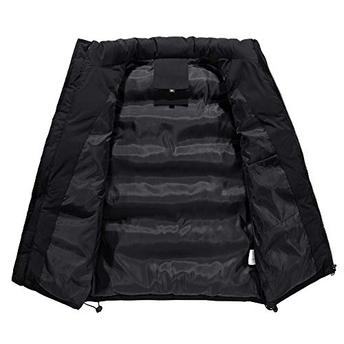 KONG JIMFAN Black Friday 2024 Herren Steppweste Weich Und Bequem Herren Weste Stehkragen Sportweste Übergangswesten Für Männer Outdoor Jacke Multi Taschened Ärmellose Jacke Daunenjacken(Schwarz,5XL)