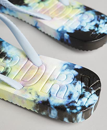 Superdry Womens Code Tie Dye Flip Flops, Rubber Foot Strap Multicolour Tie Dye Size M #TOP2