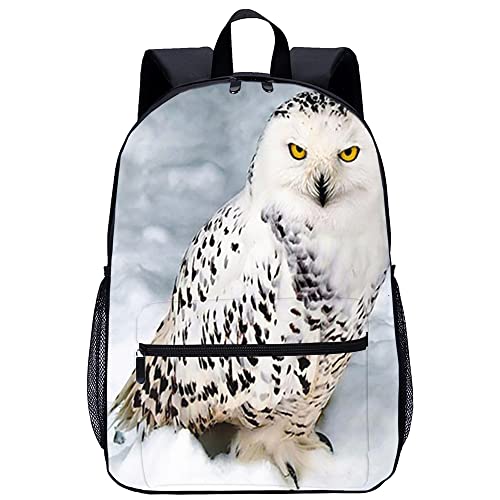 Sac à dos pour enfants de mode hibou 3D 45x30x15cm sac d'école unisexe tendance
