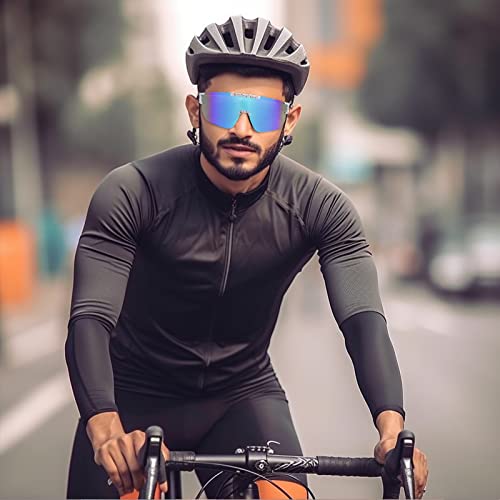 Wanwan Cycling Sunglasses Sport Mirrored 80S Baseball Sunglasses For Men Women Youth Adults Visor Shield Running Softball #TOP2