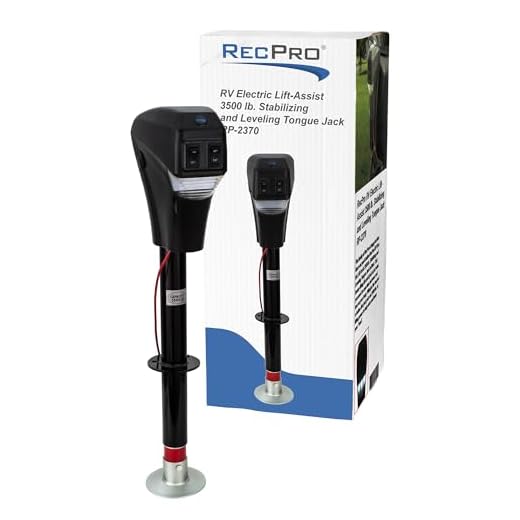 RecPro RV Electric Tongue Jack | 3500 lb Capacity | Black | Camper (Trailer) Power Jack