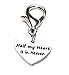 Half My Heart Is In Heaven ChubbyChicoCharms Pewter Charm Zipper Pull