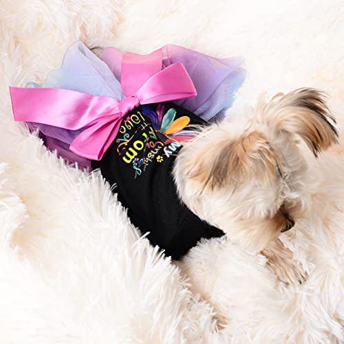 Yikeyo Dog Dress, Sunflower Pattern Puppy Clothes For Small Dogs Girl, Pet Cat Apparel Outfits, Small, Black #TOP2