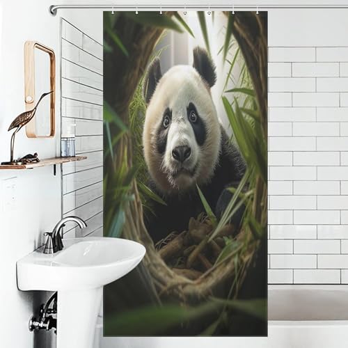 Rideau douche tissu panda imperméable pour stopper l'eau sur le carrelage