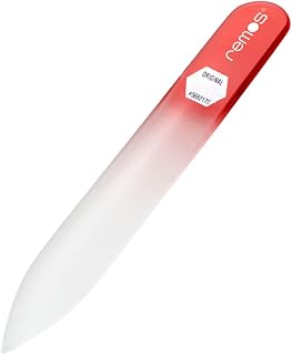 Lima de uñas Remos de cristal templado con superficie de lijado a ambos lados, color rojo
