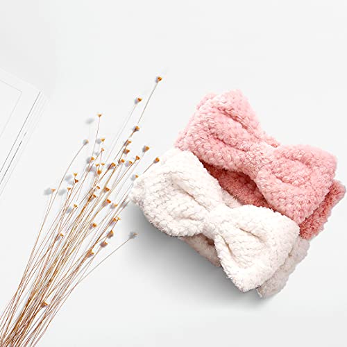 Spa Gesichts Stirnbänder Makeup Haarbänder Schleife HaarBand Elastischer Kopfwickel für Frauen Mädchen Gesicht Waschen Hautpflege Yoga Sport Dusche, 2 STÜCKE
