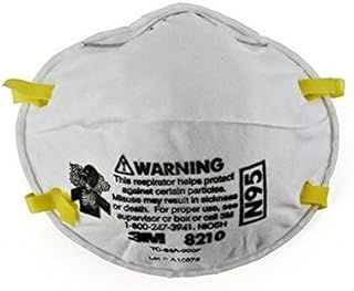 3M Personal Protective Equipment Particulate Respirator 8210 + N95 + Smoke + Dust + Grinding + Sanding + Sawing + Sweeping (Box/20)