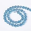 120pcs 6mm Blue Topaz Crystal Quartz Natural Stone Round Loose Beads for Jewelry Making DIY Bracelet Necklace Earrings 32" 2 Strands #5