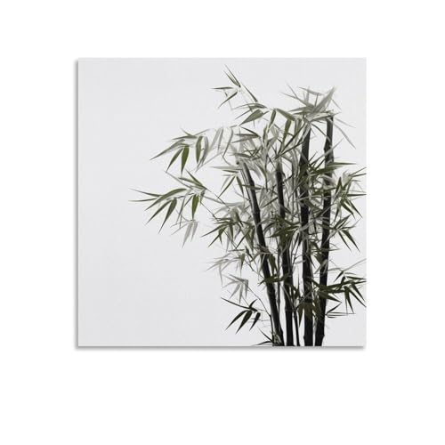 Toile murale abstraite motif plante asiatique sans cadre format carre 70x70 cm