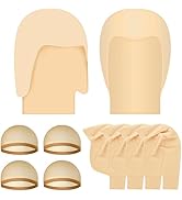 NACHLYNN 8 Packs Halloween Makeup Latex Bald Caps and Nylon Wig Caps for Adults Kids Women Men Ha...