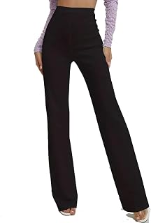 Palazzo Damen-Hose, elastisch, gerades Bein, breit, hergestellt in Italien