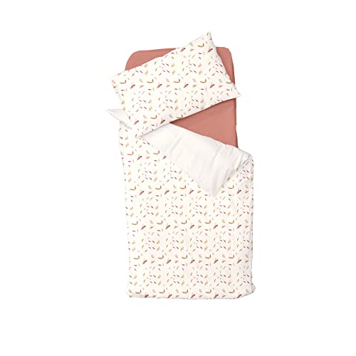 Housse de couette 100x140 anti-glisse avec taie d'oreiller pour lit enfant