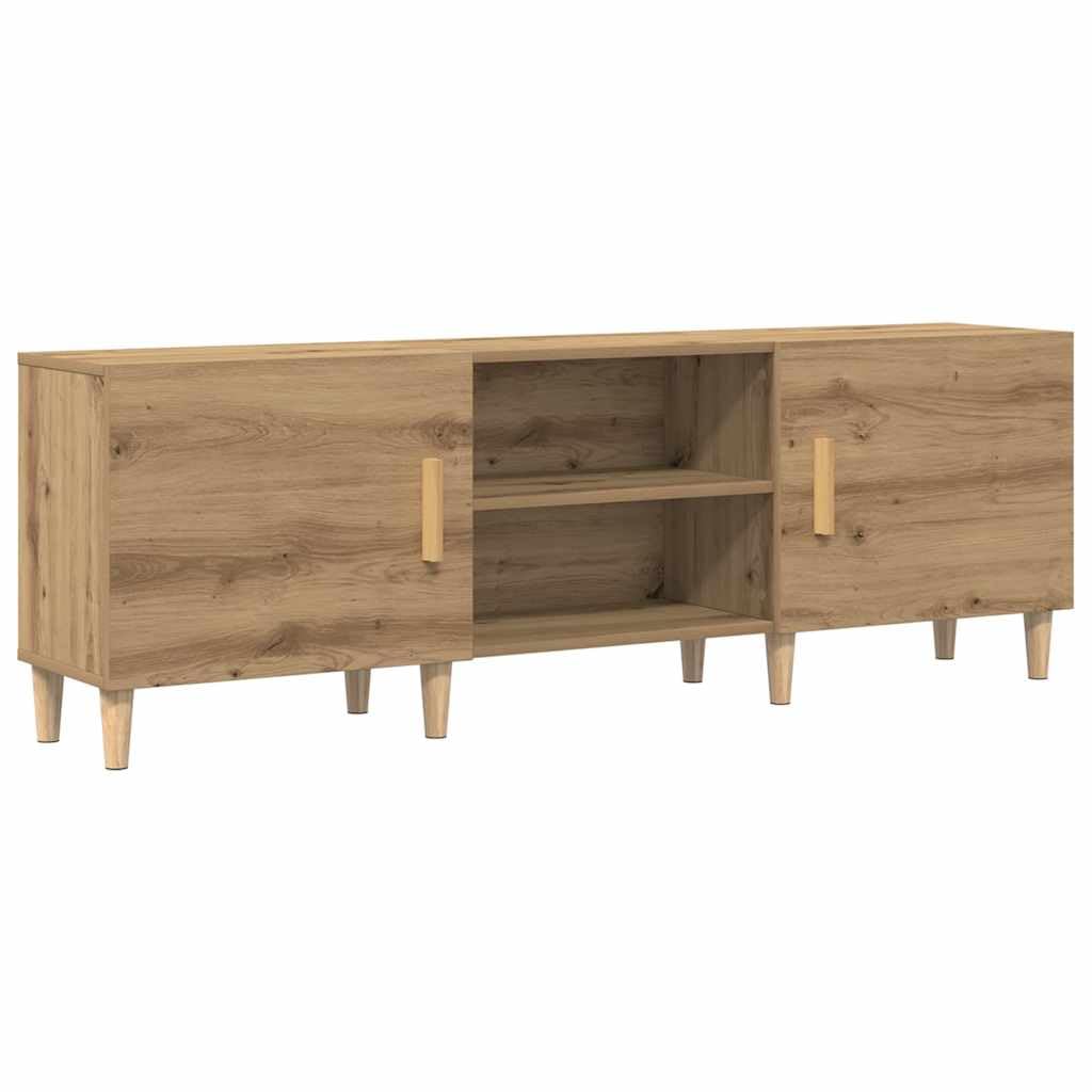 TV-Schrank Eiche handwerklich 150x30x50 cm, Holzwerkstoff, Matte Oberfläche, für Wohnzimmer, Entertainment Center, Media Console