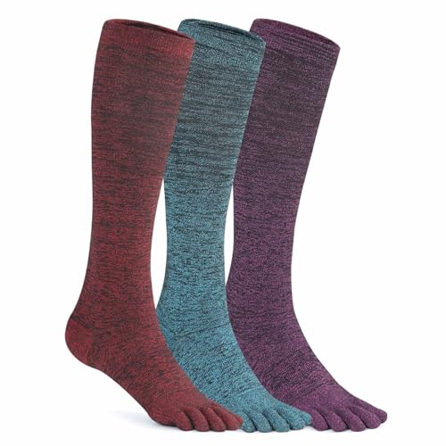 TikMox Coolmax Toe Compression Socks – Knee-High Support Socks with Enhanced Comfort for Running & Travel, Breathable and Long Hours Standing