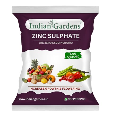 Image of Indian Gardens - Zinc Sulphate Fertilizers | Boost Plant Growth and Health | Zinc 33% and Sulphur 15%| Micronutrient Fertilizer for All Types of Plants - 200 Grams