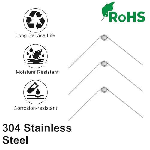 GUNGY Torsionsfeder Edelstahl Drehfeder Drahtdurchmesser 0,5 mm Innendurchmesser 4 mm Armlänge 40 mm 90° 3 Runden Maximaler Einsatzwinkel 42° Rechtsdrehend Größe 0,5x4x40 mm