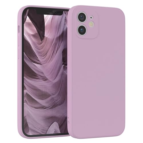 EAZY CASE - Silikonhülle für iPhone 12 Hülle Silikon Case Violett weich stoßfeste Handyhülle Schutzhülle mit Kameraschutz Dünn Premium Schutz Cover TPU Phone Bumper in Pastell Flieder Matt