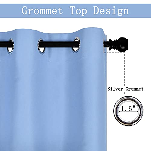 Decovsun Light Sky Blue Valances For Windows 70X18 Inches Blackout Thermal Insulated Valance With Grommet Top For Kitchen Living Room Short Straight Drape Valance For Bedroom Kids Room 1 Panel #TOP1