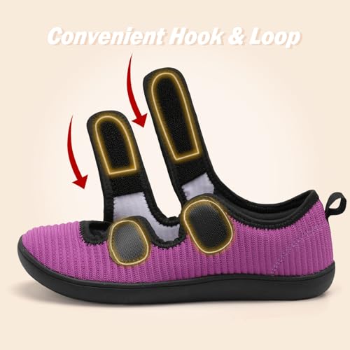 Image of Besroad Womens Walking Shoes Wide Diabetic Shoes Adjustable Barefoot Casual Sneakers Breathable Zero Drop Arthritis Edema Sneakers Indoor Outdoor