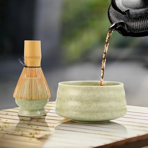 Matcha Set - Matcha Tea Set 5 Piece Matcha Besen Set - Matcha Set für Einsteiger - Stylisches Matchas Set Matcha-Besen,Matcha Filtersieb,Matcha-Schale, Chasen und Matcha Löffel