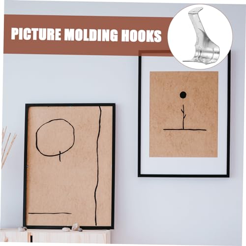 Image of 50Pcs S Shape Heavy Duty Picture Rail Hooks Sturdy Picture Hanging Hardware for Art Exhibitions Easy to Install Molding Hooks for Frames and Displays