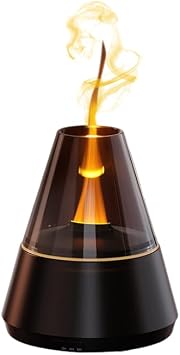 Candle Flame Essential Oil Diffuser, Aromatic air humidifier, 7-Color LED ultrasonic Aroma lamp with Timer Function, Suitable for Bedroom, Office, Yoga Room