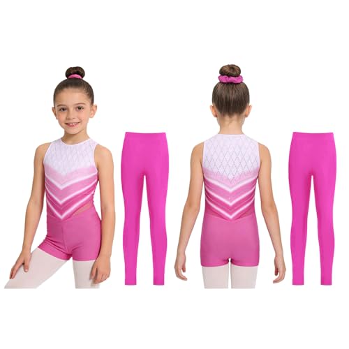 Justaucorps fille gym anti frottement avec leggings et shorts confort