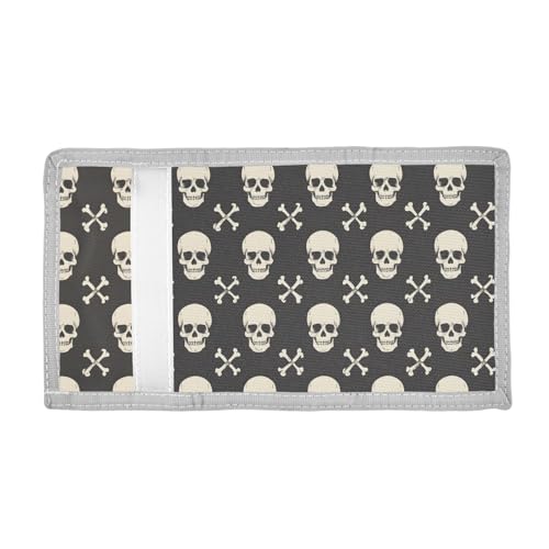 ALAZA Kids Wallets for Boys Girls Toddler Trifold Wallet Children Small Skull Crossbones with Zipper Coin Pocket2