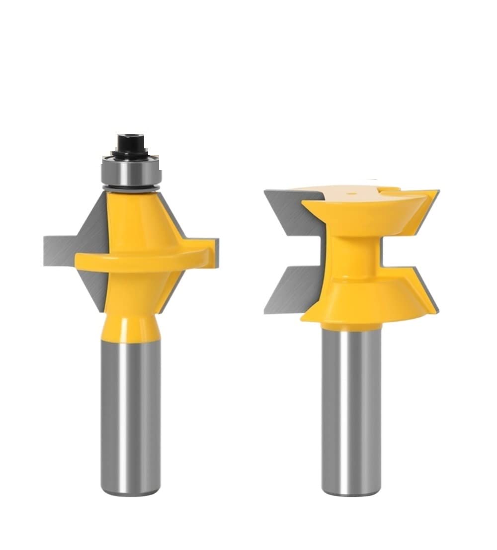 Set di punte for fresatrice for legno da 2 pezzi da 120 gradi, utensili for fresa a scalpello for scanalatura for la lavorazione del legno, codolo da 8 mm/12 mm/12,7 mm(12.7mm shank)