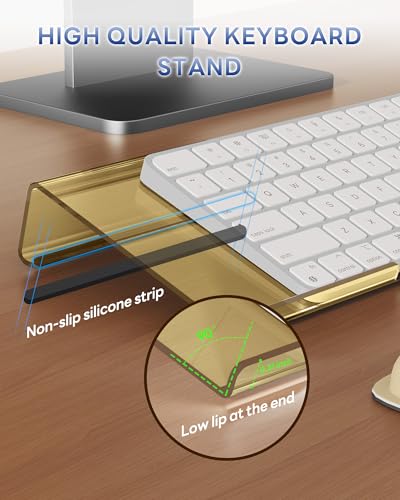 Image of Laborio Computer Keyboard Wrist Rest, Keyboard Riser Stand for Desk(Beige) | Ergonomic Acrylic Keyboard Holder, Non-slip Wrist Pad, Pain Relief for Typing, Multiple Colors