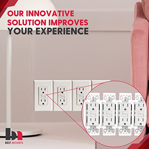 Bestmounts - Electrical Power Outlet Box Extender Kit – Single Gang Box Extender - Single Receptacle Heavy Duty Plastic (2 Pack, White) #TOP7