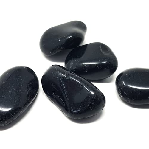 Obsidiana nera pietra naturale lucidata - Set di 4 pietre energetiche per la guarigione e il Feng Shui