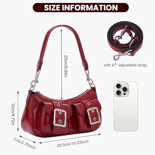 Image of Shoulder Bag for Women Y2k Purse Leather Hobo Tote Handbag Trendy Going Out Purse Crossbody Everyday Purse