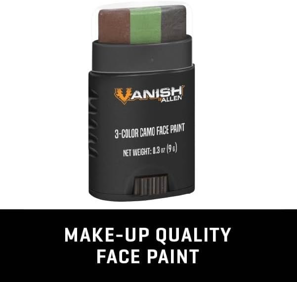Miniatura 4 de Allen Company - Juego de pintura facial de camuflaje, barra y líquido (negro, marrón, oliva y gris)