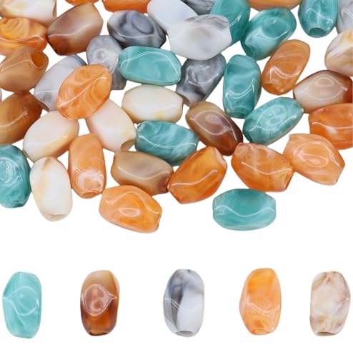 100pcs Macrame Specially Shaped Spacer Beads for Clothing and Bags Craft 5Colors Imitation of Stone Texture