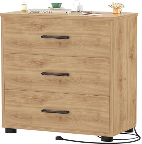 Aheaplus Night Stand with 3 Drawers