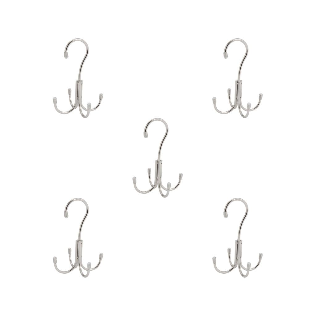 5er-Set Schrankgürtelhalter, Gürtelhalter, Schal-, Krawattenhalter, 4 Krallen, stabiler Gürtel, Huthalter