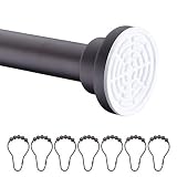ANZZI 35-55 Inches Shower Curtain Rod with Shower Hooks in Oil Rubbed Bronze, Adjustable Tension Sho