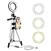 5.7" Ring Light with Tripod Stand and Cell Phone Holder, Mini LED Camera Light Selfie Ring Light Table Lamp for YouTube Video, Live Stream, Makeup, Photography Lighting Compatible with iPhone Android
